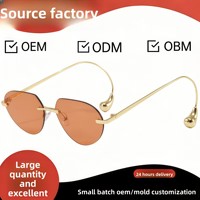 Nouvelles Lunettes de Soleil Tendance Euro-Américaines 2026 UV400 Sans Monture en Métal Unisexe Design Bords Coupés pour la Conduite et la Ville