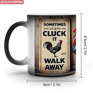 Solid Thick Handle Wear Resistant Mug Frosted Black 11oz <b>Ceramic</b> Heat Color Changing Drinking <b>Cup</b> - Product Image 1