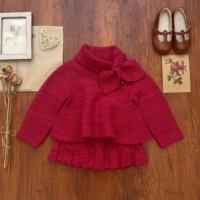 Jupe pull en laine rouge mignonne pour Noël et le Nouvel An, jupe écharpe chaude d'hiver à lacets pour fillette