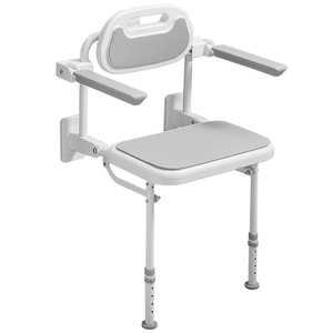 Siège de douche pliable mural avec coussin antidérapant pour personnes âgées et handicapées, équipement de sécurité pour salle de bain, capacité de 150 kg - Product Image 4