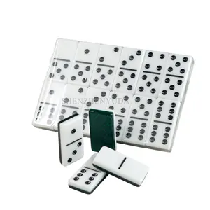 Fast Delivery Dloble 6 Dominoes Game Tournament Professional Size Two Tone Green and White Dominoes Block