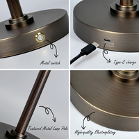 Ensemble de lampes de table pour mariage en extérieur et en intérieur, métal, commande tactile et à distance, rechargeable, abat-jour en tissu vert, 7800mAh