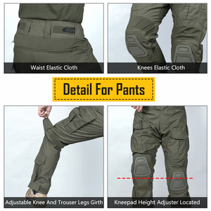 IDOGEAR G3 タクティカルユニフォーム 50/50織物生地 アップグレード版 メンズ迷彩アサルトレンジャーBDU ニーパッド付き フロッグスーツユニフォーム - Product Image 4