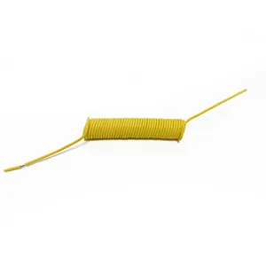 Custom hot sale cable spring coiled power electrical cord yellow color 1.5mm 3 core cable spiral
