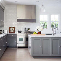 Meubles de cuisine PRIMA LUXURY, design moderne modulaire, résistants à l'humidité, en contreplaqué mélaminé, îlot de cuisine, blanc laqué brillant