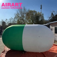 Modèle de capsule verte gonflable de décoration d'activité, ballon gonflable de capsule de pilule de la publicité de magasin de médecine