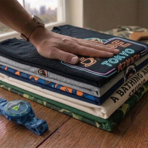 Maglietta a maniche corte stampata in puro cotone, stile street trendy, modello <span class=keywords><strong>APE</strong></span>, per uomo e <span class=keywords><strong>donna</strong></span>, versione limitata. - Product Image 5