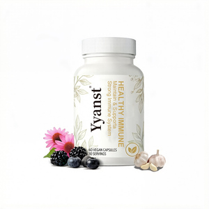 Healthy Immune Vegan <b>Capsules</b> Herbal Blend with Echinacea <b>Garlic</b> Berry Extract 60 Count - Product Image 1