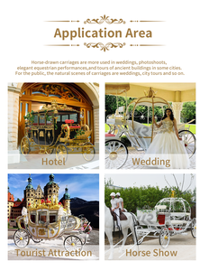 Chariot de mariage électrique à chevaux OEM spécial transport, couleur or, sculpture royale - Product Image 6