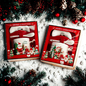 Tasses à café de Noël en céramique à prix réduit avec couvercle et cuillère – Offre promotionnelle de Noël en gros, très demandées - Product Image 4