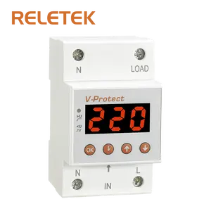 RELETEK RM-MV AC220V Protetor De Tensão 50HZ com Display LED Casa Protetores De Tensão Automáticos Módulo Relé De Montagem Din-rail