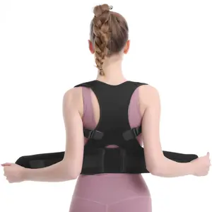 Corretor de postura preto ajustável para homens e mulheres Neoprene Back Posture Brace back support posture corrector