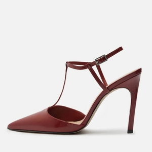 Sandales à talons hauts sexy pour femmes, style personnalisé, à bride en T, bout pointu, grande taille 45, coupe large - Product Image 3