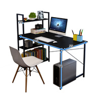 Bureau d'ordinateur à cadre métallique de conception moderne réglable Forever avec étagère extensible pour la maison ou le bureau