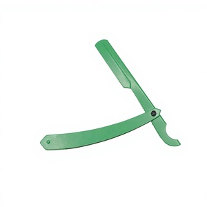 Wholesale Professional <b>Powder</b> Coated Green Barber Shaving Turkish Razor High Quality Face <b>Body</b> Shaving Custom Logo - Product Image 1