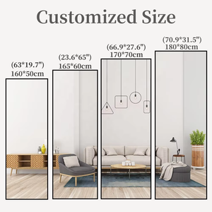 Bán buôn đầy đủ chiều dài gương Hợp kim nhôm đầy đủ cơ thể Gương hình chữ nhật mặc quần áo tầng thường vụ treo tường gương - Product Image 2