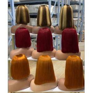 准备发货直鲍勃假发批发13*4全蕾丝正面人发假发黑色女性99j P4 // 27彩色预拔鲍勃 - Product Image 5