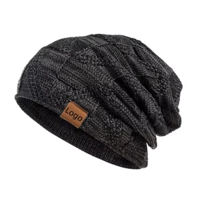 Gorro de punto unisex para invierno, forrado de lana, suave y cálido, gorro de esquí, gorro con visera, disponible en varios colores, de doble capa - Product Image 3