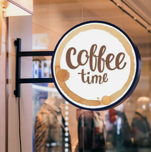 制造商定制新型圆形标志灯箱时尚商用室内墙壁亚克力双面LED灯箱标牌 - Product Image 2