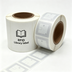 Etiqueta RFID para Libros de Biblioteca 50x50mm XAT 13.56 MHz HF, Etiqueta Adhesiva de Papel PET Blanco Recubierto, Impermeable - Product Image 6