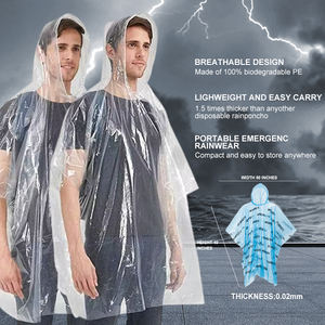 कस्टम वाटरप्रूफ आपातकालीन डिस्पोजेबल प्लास्टिक वर्षाकोट के लिए लोगो के साथ पोंचो - Product Image 5