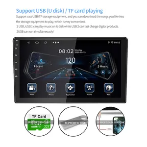 4k 1 Din 2 Din araba multimedya oynatıcı 9 inç dokunmatik ekran Autoradio Stereo Video Gps Wifi otomobil radyosu Android video oynatıcı