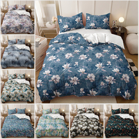 Ensemble de housse de couette pour lit king size, style floral frais et naturel, imprimé en 3D, 100% polyester, 500TC, vente en gros