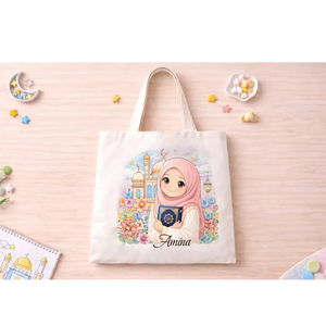 Borse Multifunzionali con Motivi Islamici e Manici, Personalizzabili in Tessuto di Lino, Borsa Protettiva per Frutta, Regalo per Musulmani durante il Ramadan - Product Image 2