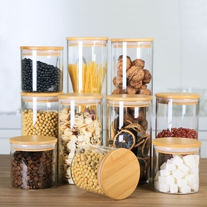 food storage container jar with bamboo lid dishwasher safe food container glass jar