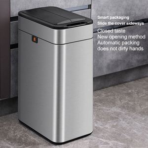 Nouvelle poubelle intelligente rectangulaire automatique en acier inoxydable 2025 de 9L, 15L, 20L, 30L, 50L, 60L (15 gallons) avec logo personnalisé - Product Image 2