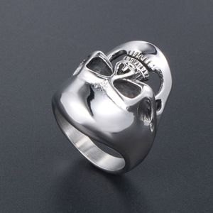 Men's <b>Titanium</b> Steel Skull <b>Ring</b> SA859 Punk Style Party Jewelry - Product Image 3