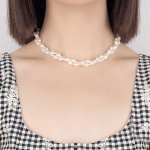 Freshwater Pearl 925 Silver <b>Vintage</b> Multi-double Twist Winding <b>Necklace</b> for Women's Wedding Engagement - Product Image 4