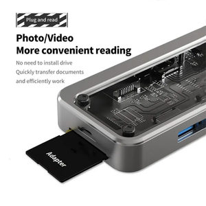 Trong suốt Loại C 8-in-<span class=keywords><strong>1</strong></span> Docking Station USB C HUB với 4K HDTV , 100W PD, USB 3.0 ,RJ45 100m, SD/TF <span class=keywords><strong>READER</strong></span> cho điện thoại máy tính xách tay - Product Image 6