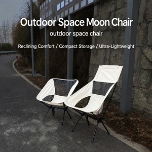 Thickened Reinforced 4 Position Adjustable Padded Modern Moon <b>Chair</b> Portable Outdoor <b>Camping</b> <b>Recliner</b> for Fishing & Hiking - Product Image 2