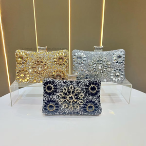 New <b>Cross</b>-border Ladies Diamond-encrusted Floral Pattern Evening Clutch Bag <b>With</b> <b>Chain</b> Strap for Women Tanjing - Product Image 4