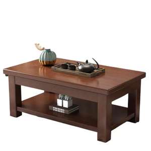 일본식 블랙 호두 나무 커피 테이블 단단한 나무 미니멀리스트 럭셔리 중국 경목 가구 거실 다다미 - Product Image 2