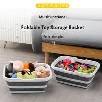 Nouvelle corbeille de rangement pliable moderne en plastique PP, forme rectangulaire, multifonctionnelle pour salle de bain, jouets et articles divers