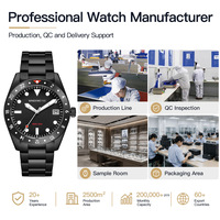 Montre à quartz pour homme à faible MOQ, 50 pièces, pour test de marché, logo personnalisé, mouvement japonais, acier inoxydable, cadran simple à aiguilles, montre tendance