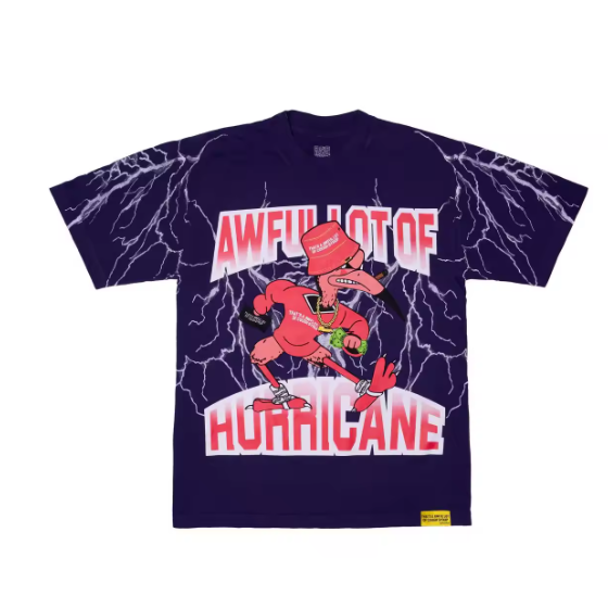 T-shirt violet horrible lot d'ouragan