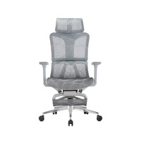 Chaise ergonomique en maille à fonctions complètes avec inclinaison à 160° °   Fauteuil inclinable, repose-pieds, chaise de bureau ergonomique avec vérin à gaz de classe 4