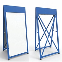 Soporte de Exhibición Plegable Metálico Resistente a la Intemperie para Carteles Publicitarios, Soporte Estable en X de Doble Cara para Escaparates y Aceras