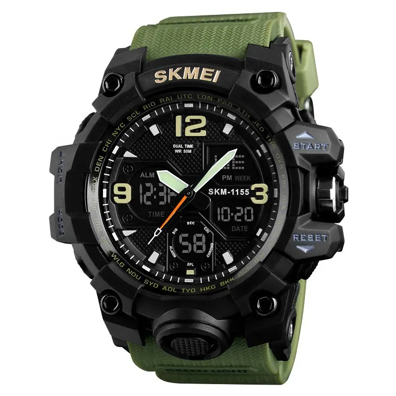 Guangzhou Wholesale Prices Skmei 1155b Waterproof Shock Resistant Alarm Chronograph Calendar Fashion Digital Sport Wrist Watch