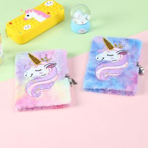 Cuaderno de Tela Suave para Niños, Diseño Bonito en Rosa y Morado, Tamaño A5, Diario para Niñas con Candado, Regalo para Escribir y Dibujar - Product Image 4