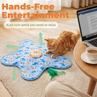 Jouet interactif pour chat en plastique moderne, mignon, réutilisable, écologique, automatique, avec plumes, rechargeable par USB, durable, vente en gros