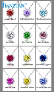 12 pendentifs en <span class=keywords><strong>pierre</strong></span> <span class=keywords><strong>de</strong></span> naissance forme ronde <span class=keywords><strong>couleur</strong></span> fantaisie CZ 12 <span class=keywords><strong>mois</strong></span> mode bijoux pendentif collier pour cadeau - Product Image 6