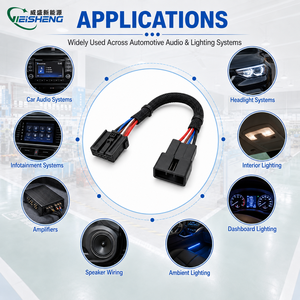Harnais de connecteurs automobiles 4 broches mâle-femelle avec gaine tressée en tissu pour câblage audio et éclairage automobile - Product Image 2