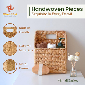 H & T 2025 OEM cesto portaoggetti in vimini pane fiore Picnic fatto a mano tessuto personalizzato paglia vimini Rattan cesto portaoggetti - Product Image 3