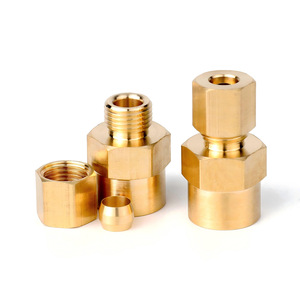 Nissin Brass NPT Threaded Straight Connector <b>Adapter</b> For Oil Pipe Fitting 1/4 Inch Size - Product Image 1