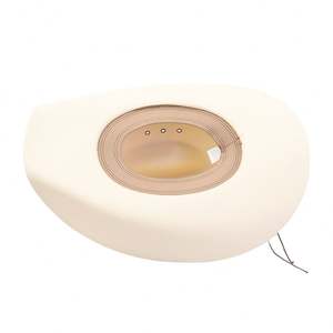 หมวกฟางปีกกว้างสีขาว N38 ป้องกันแสงแดด ทำด้วยมือ พร้อมสายคาดรูปหัวกระทิง - Product Image 6