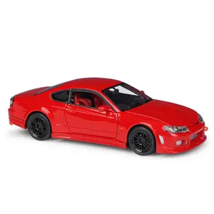 威利1:24 N issan Silvia S-15超级汽车金属收藏模拟压铸汽车合金汽车模型